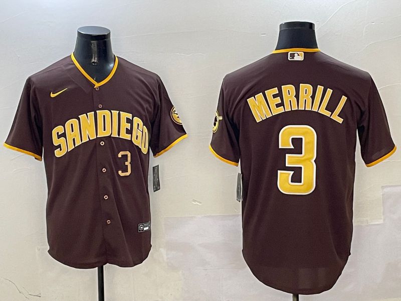 Men San Diego Padres #3 Merrill Brown Game 2025 Nike MLB Jersey style 5->san diego padres->MLB Jersey